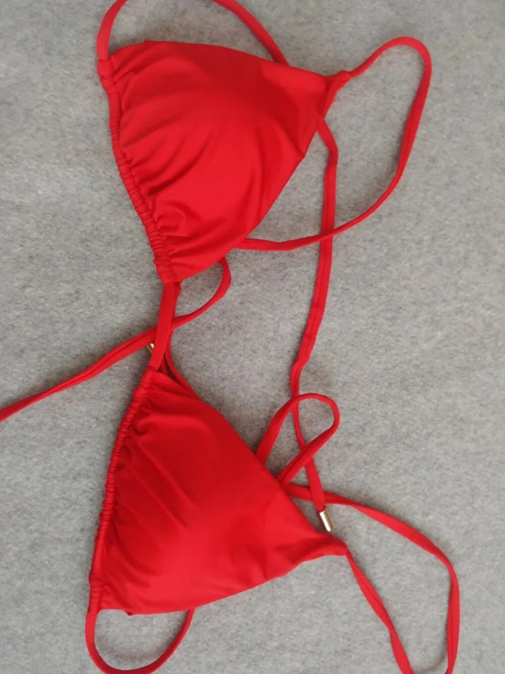 MONDAY SWIMWEAR red triangle bikini top size Large